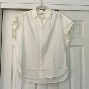 Madewell Cream Button-Down Short Sleeve Shirt